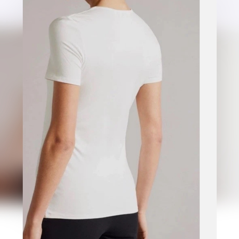Ted Baker White Fitted T-Shirt with Short Sleeves - Picture 2 of 11